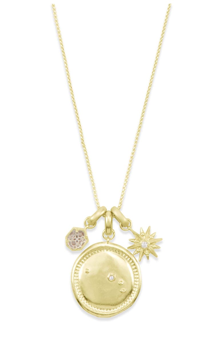 Kendra Scott 14K Gold Plated Horoscope Charm Necklace, Main, color, 