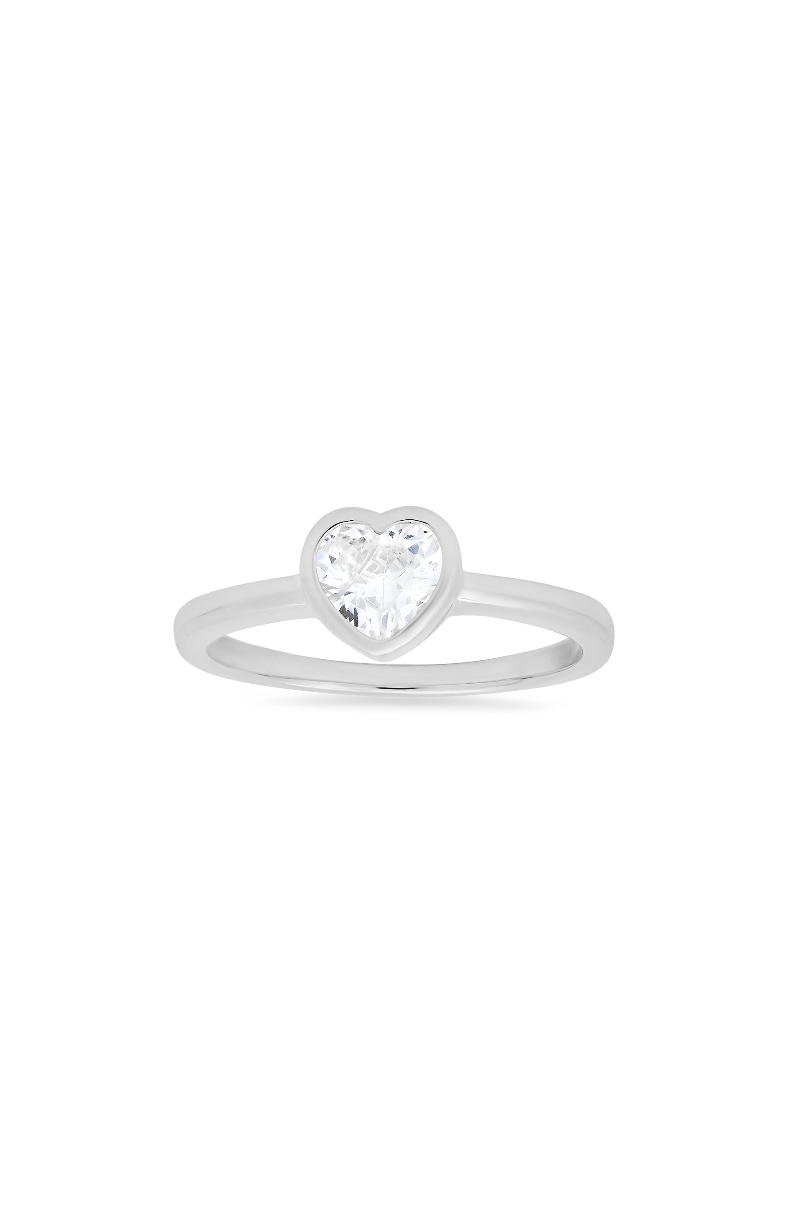 Queen Jewels Sterling Silver Bezel Set Heart Ring