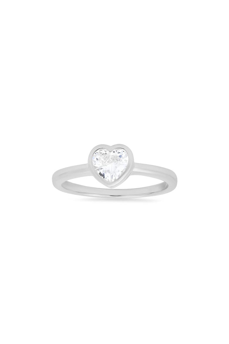 Sterling Silver Bezel Set Heart Ring, Main, color, SILVER
