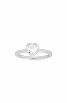 Queen Jewels Sterling Silver Bezel Set Heart Ring