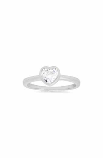 Sterling Silver Bezel Set Heart Ring