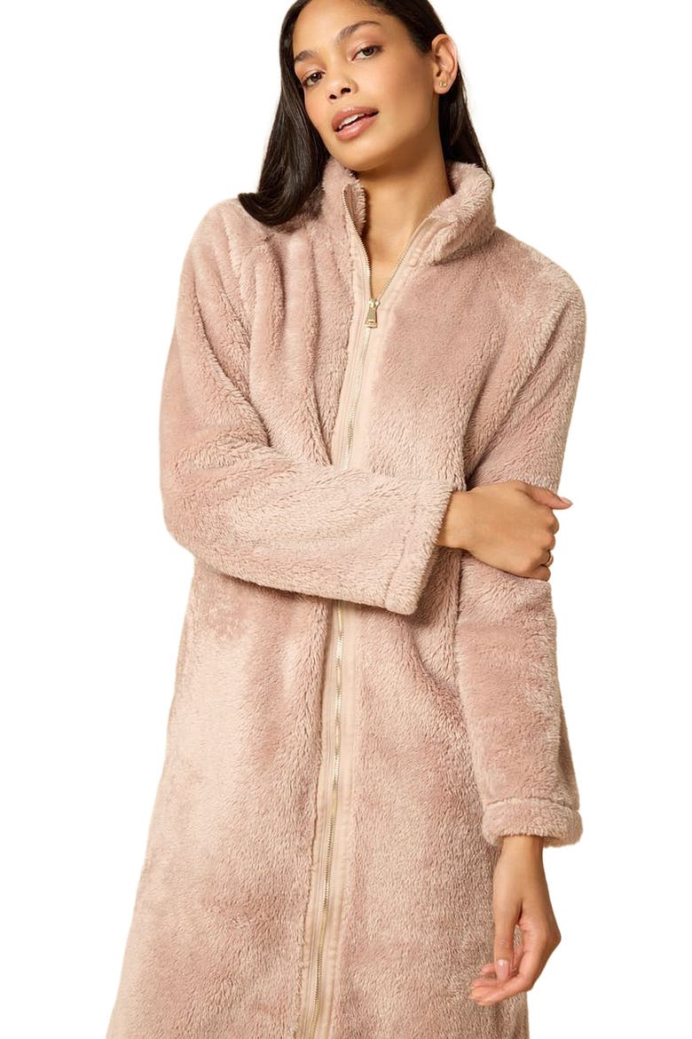 DreamPlush Zip Robe, Alternate, color, Coco