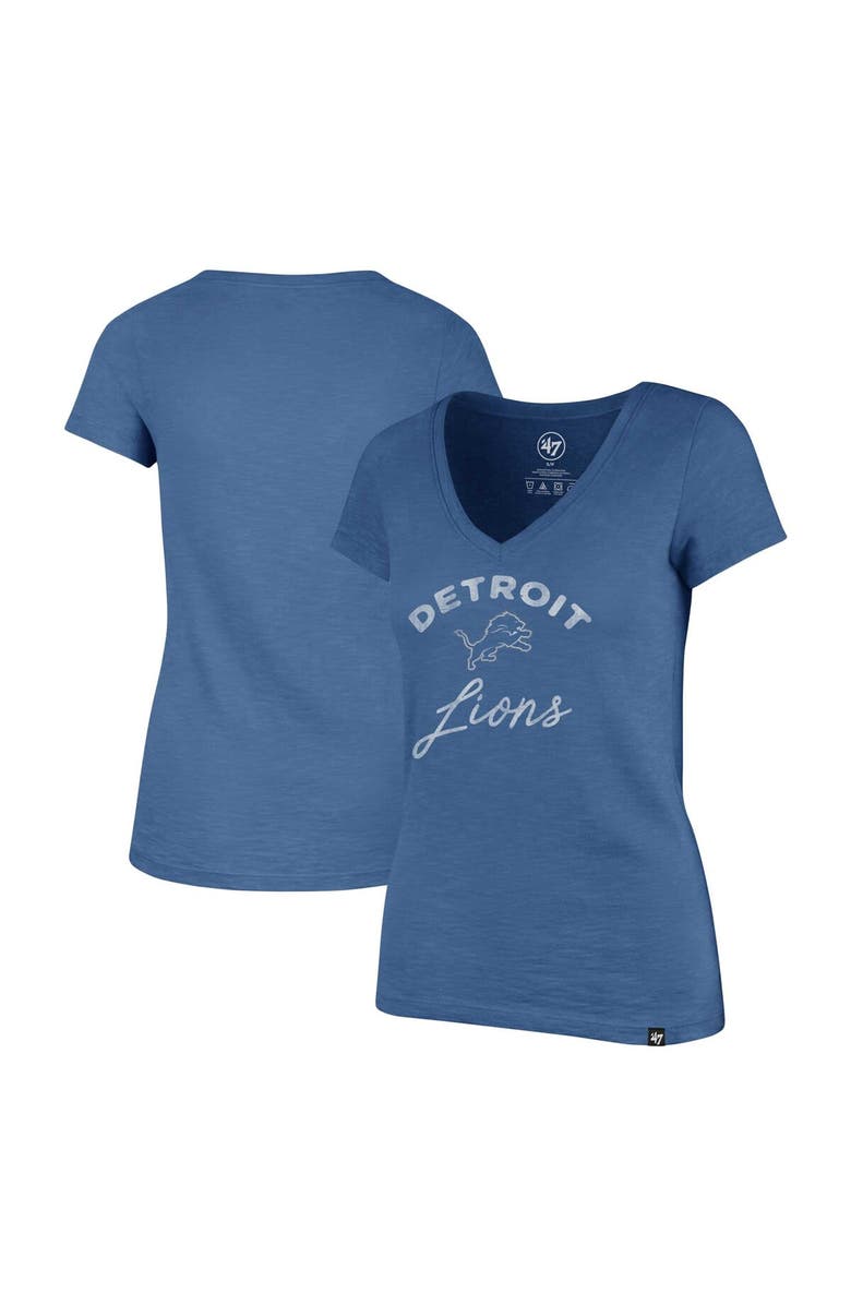 '47 Women's '47 Blue Detroit Lions Avery Scrum V-Neck T-Shirt, Alternate, color, 