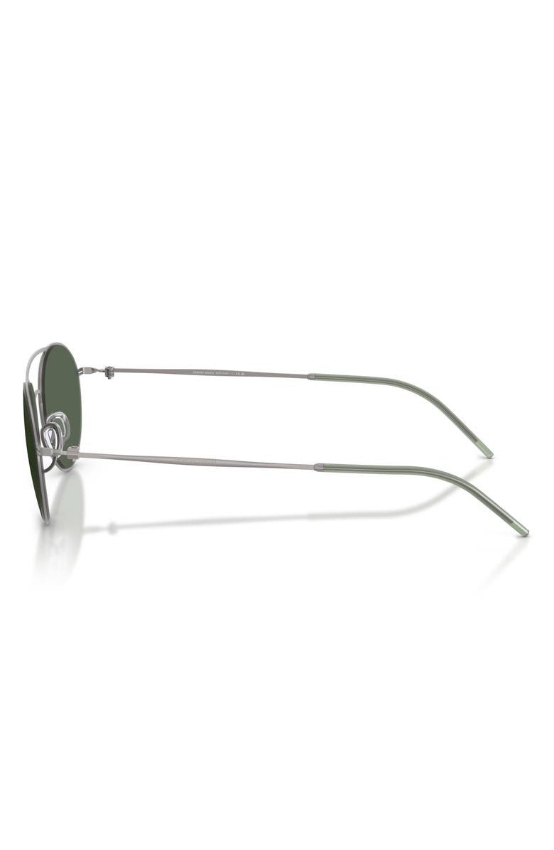 ARMANI 48mm Round Sunglasses, Alternate, color, Matte Gunmetal / Dark Green