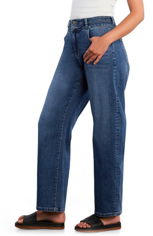 Hint Of Blu Abigail Double Waist Relaxed Straight Leg Jeans In Multi