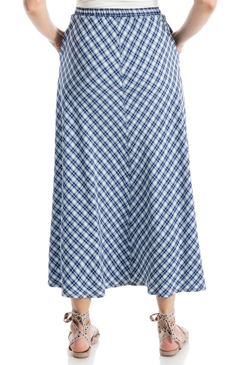 MAX STUDIO Plaid Drawstring Pull-On Maxi Skirt, Alternate, color, 