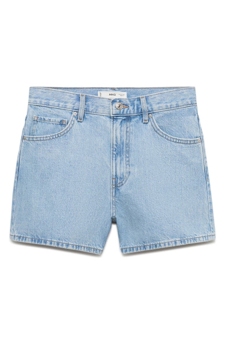 MANGO High Waist Denim Shorts, Alternate, color, 