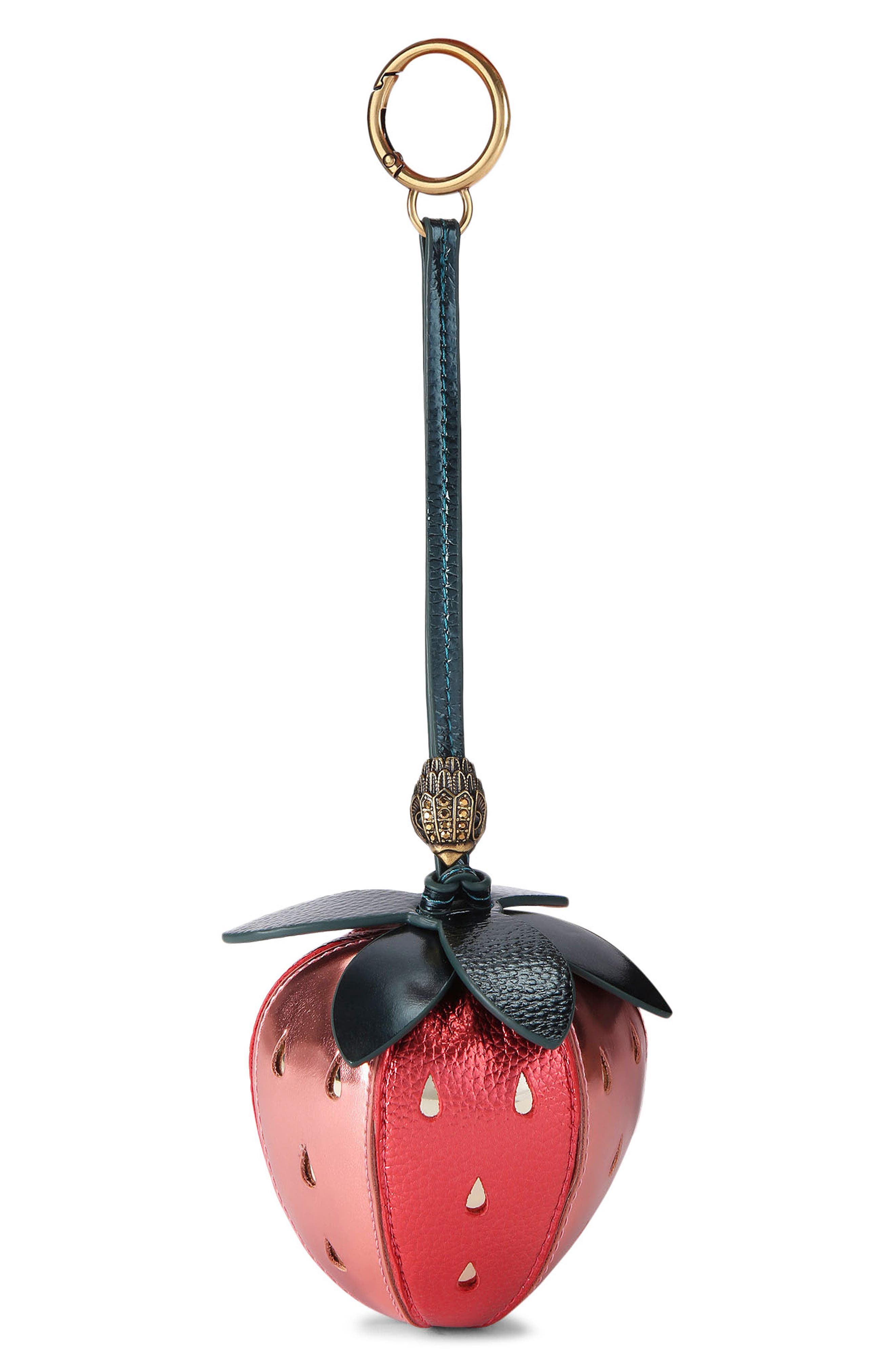 Kurt Geiger London Strawberry Leather Charm, Main, color, 