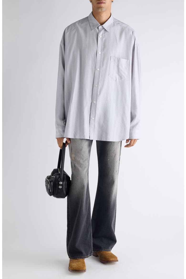 Soffia Relaxed Fit Stripe Button-Up Shirt, Alternate, color, GREY/ MULTI