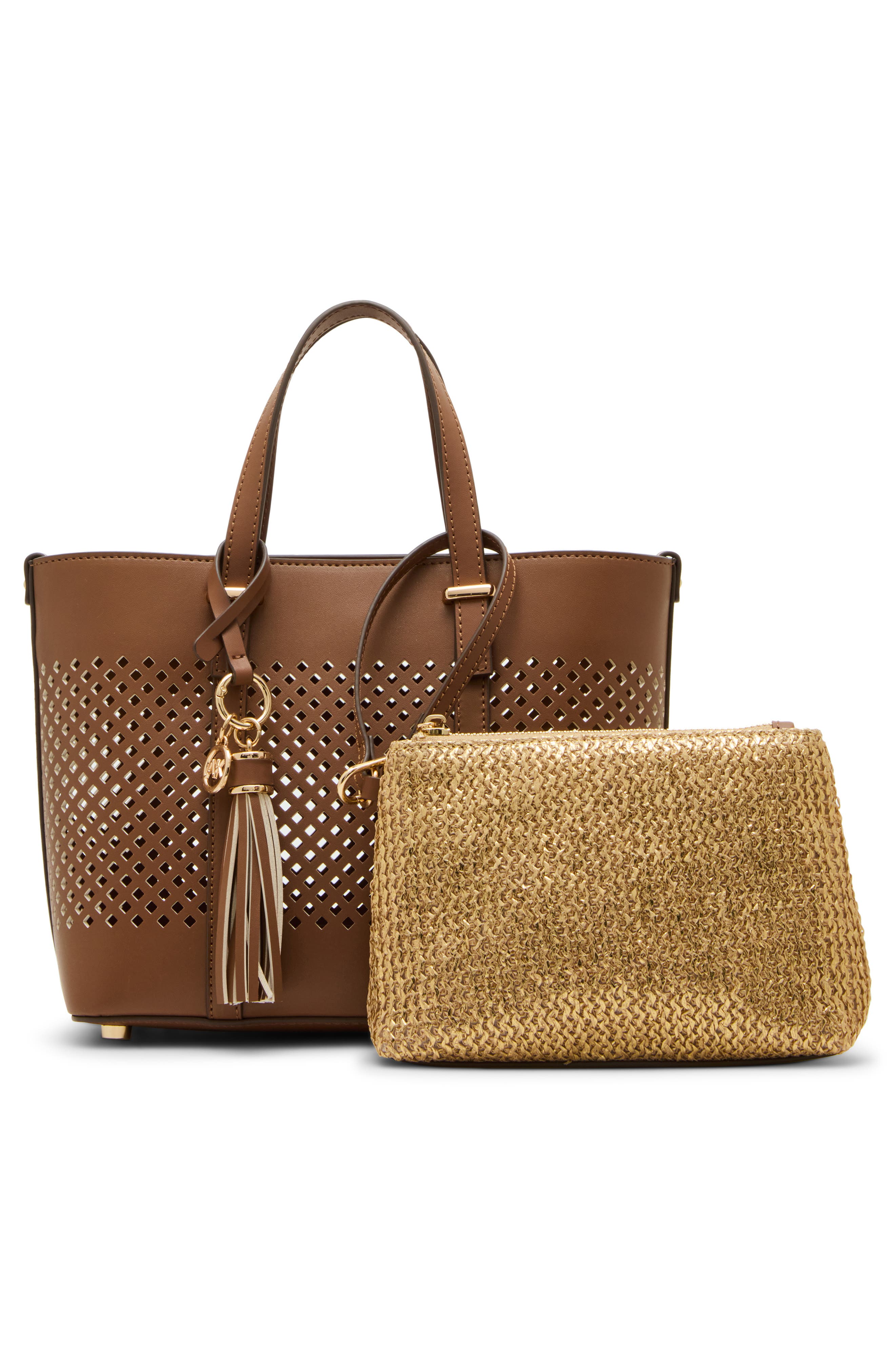 Anne Klein Mini Perforated Tote Bag, Alternate, color, 