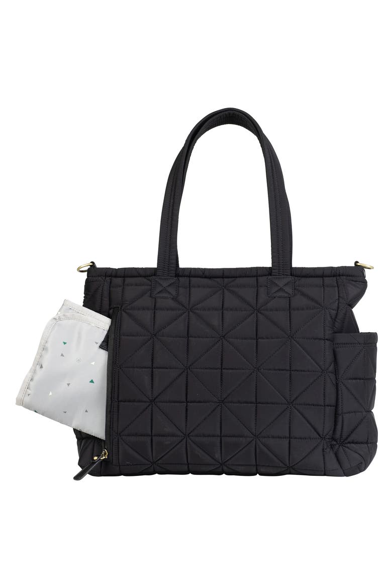 'Love' Water Resistant Nylon Diaper Tote, Alternate, color, BLACK