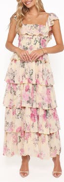 Petal & Pup Belle Swiss Dot Tulle Tiered Maxi Dress