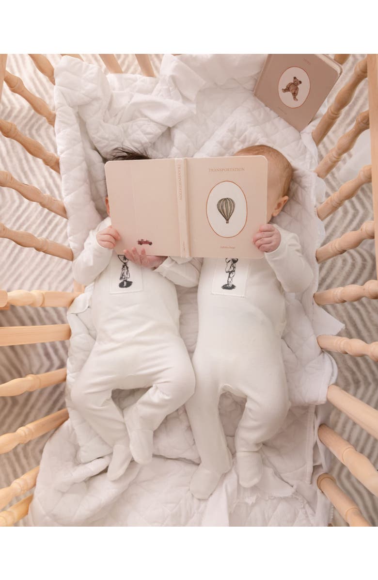 MiniMoi Baby Boys Cotton Rich Footie, Alternate, color, Ivory Mist