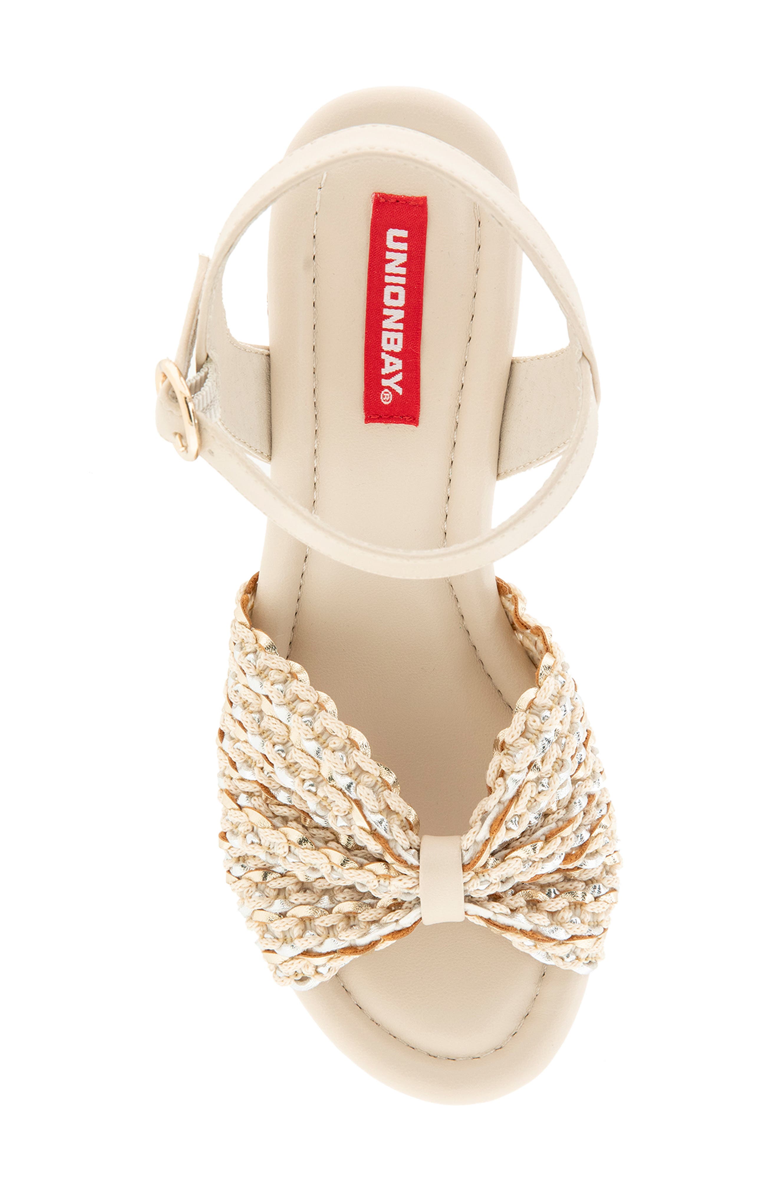 UNIONBAY Aluna Wedge Sandal, Alternate, color, Natural Crochet