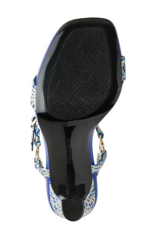 Shop Karl Lagerfeld Paris Cybil Ankle Strap Sandal In Blue Multi