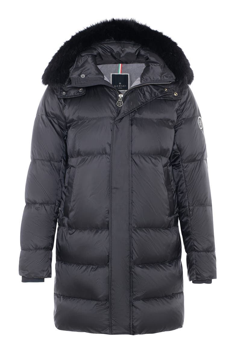 Men's Apres-Ski Parka with Detachable Toscana Lamb Hood Trim, Alternate, color, Black/Black