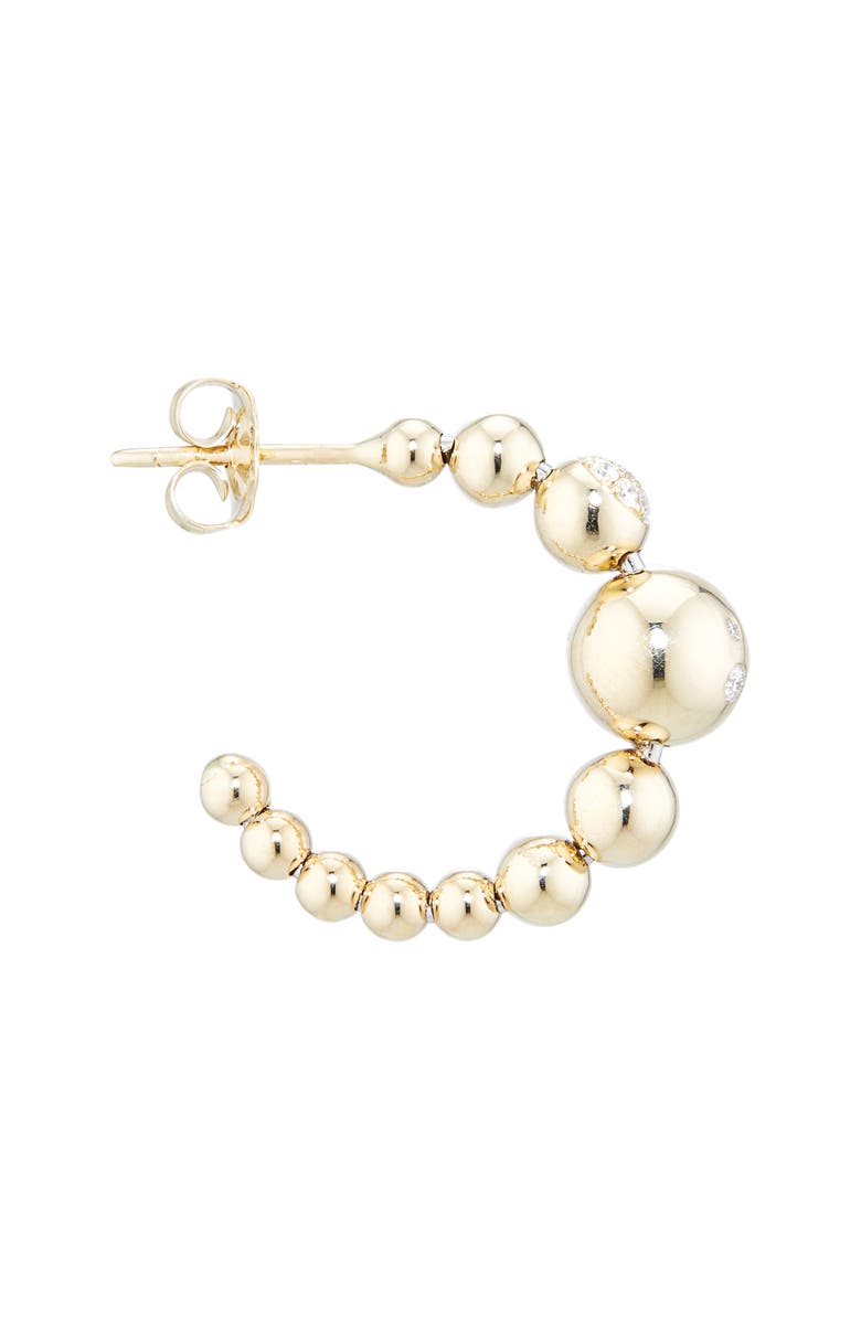 EDEN PRESLEY Small Beaded 14K Gold Huggie Hoop Earrings, Alternate, color, Metallic Gold