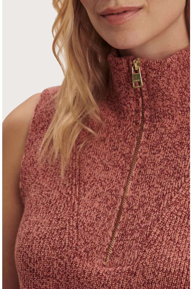Amina Half-Zip Sleeveless Sweater, Alternate, color, APRICOT BRANDY TWIST