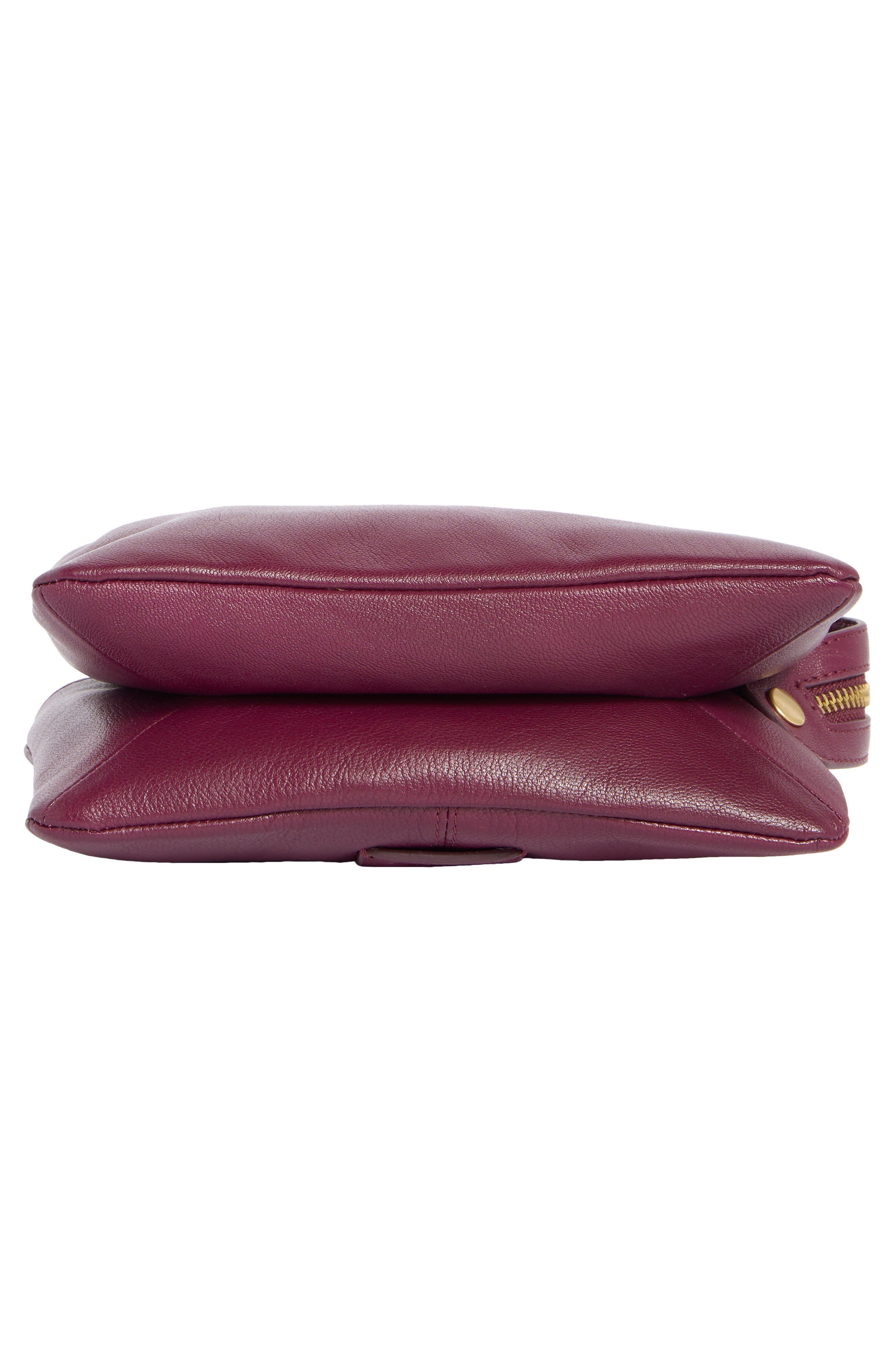 Vince Camuto Laney Leather Crossbody Bag, Alternate, color, Dark Pink