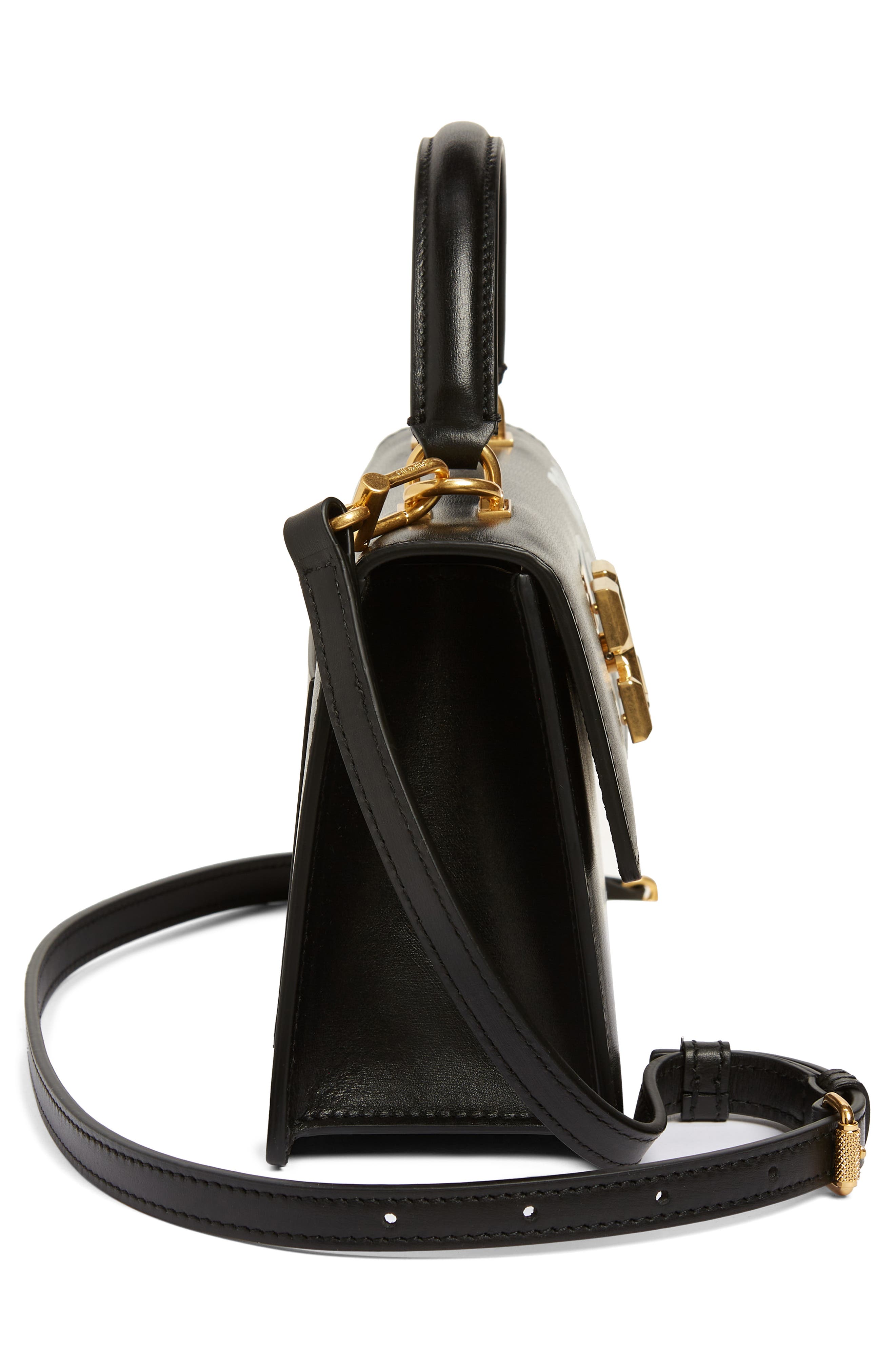 Off-White Jitney 1.4 Quote Leather Top Handle Bag, Alternate, color, 