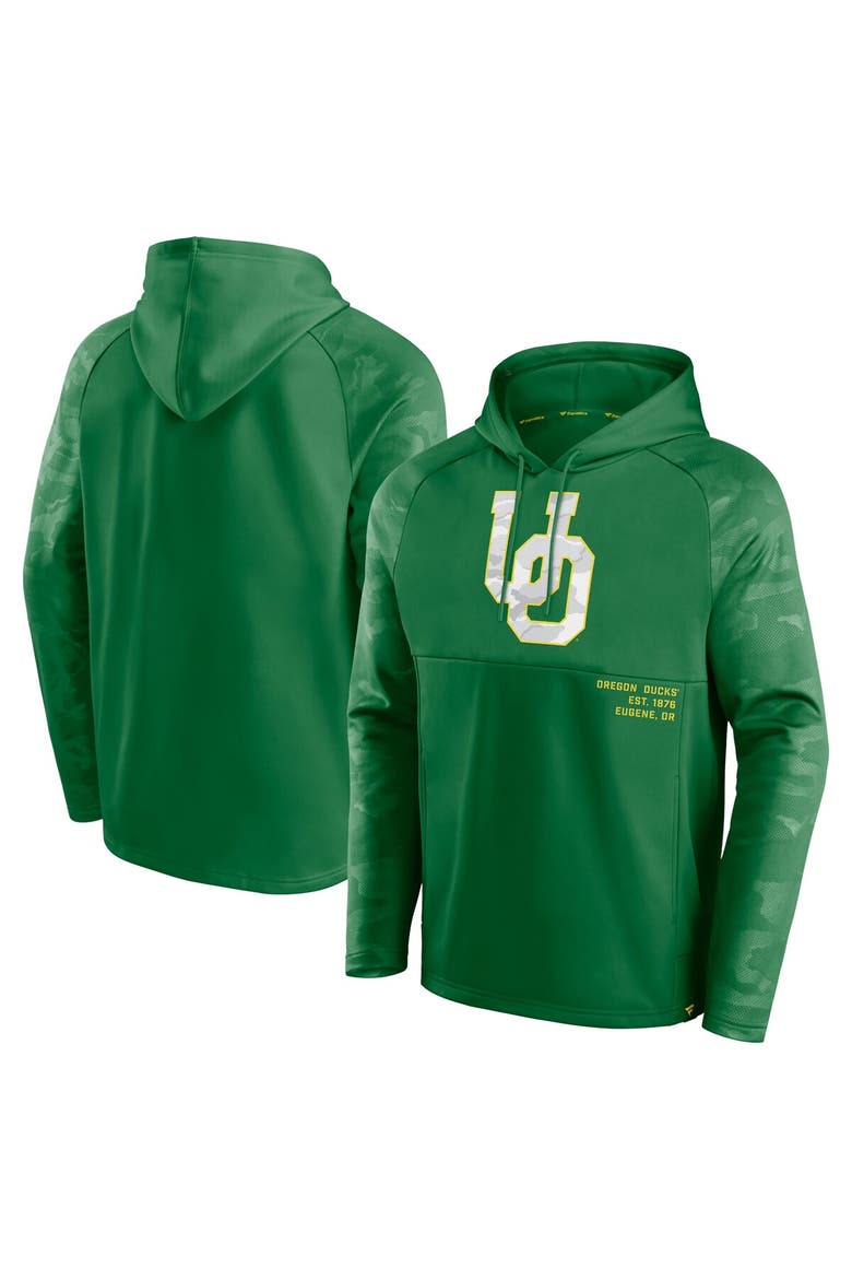 Men's Fanatics Branded Green Oregon Ducks Defender Raglan Pullover Hoodie, Alternate, color, GREEN