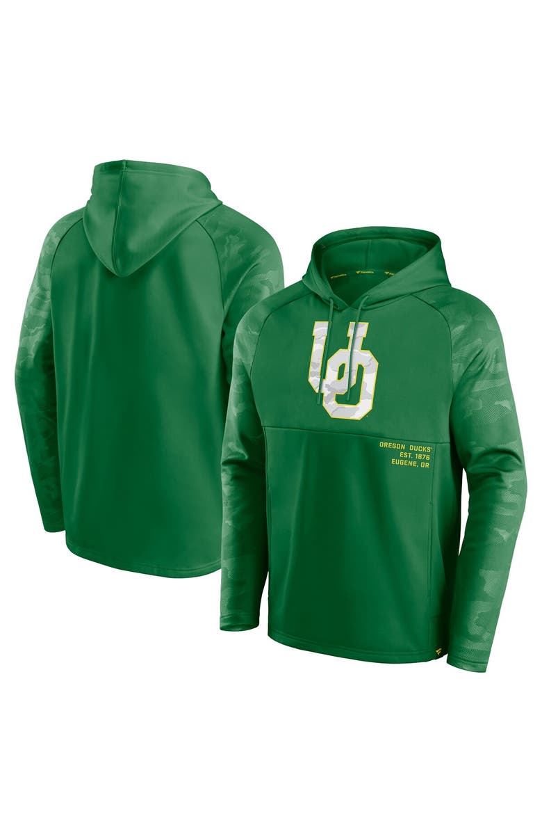 FANATICS Men's Fanatics Branded Green Oregon Ducks Defender Raglan Pullover Hoodie, Alternate, color, 