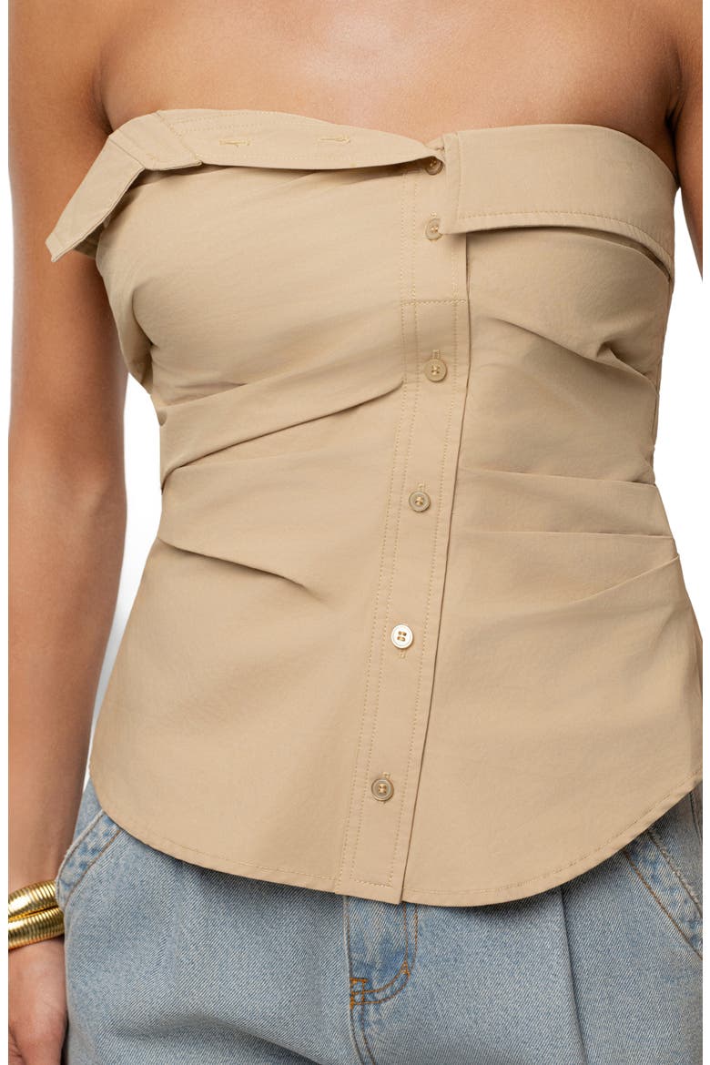 Riviera Strapless Top, Alternate, color, BEIGE