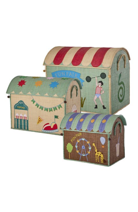 Raffia Storage House Fun Fair Set 3pc