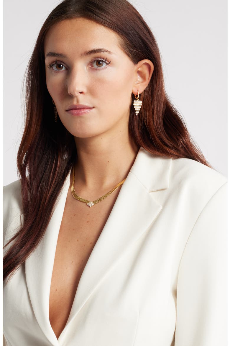 Pavé Cubic Zirconia Panther Necklace, Alternate, color, CLEAR- GOLD