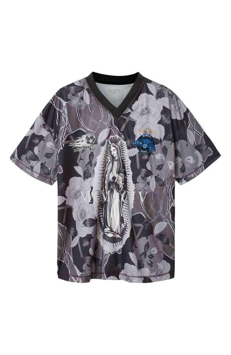 AllSaints Puerto Soccer Jersey, Alternate, color, Jet Black