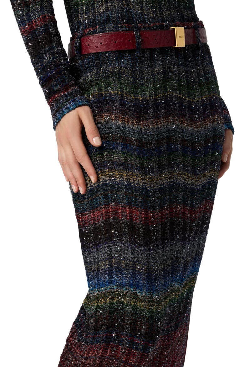 Long Pencil Skirt With Wave Pattern, Alternate, color, Multicoloured