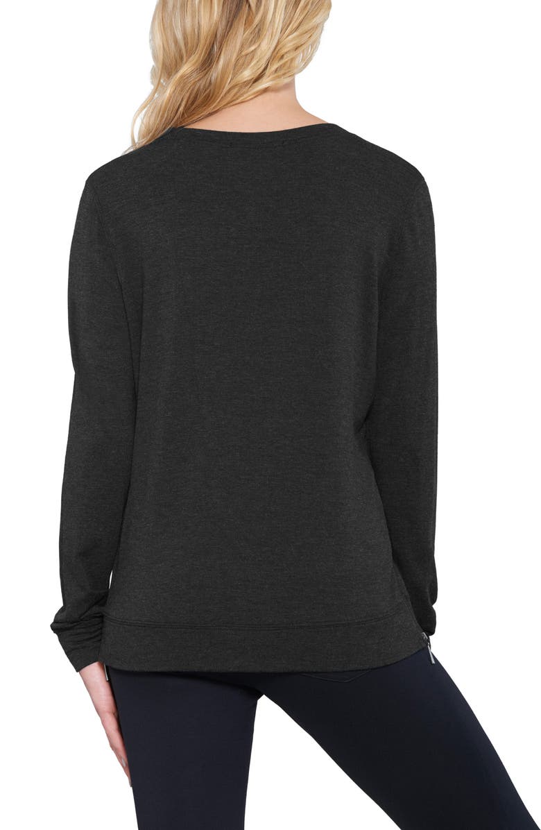 matty m. Side Zip Sweater, Alternate, color, Charcoal