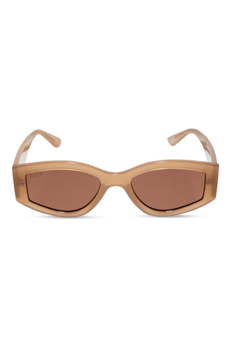 55mm Kai Slim Sunglasses, Main, color, BROWN
