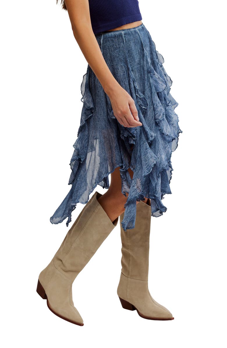 Susanna Ruffle Handkerchief Hem Midi Skirt
