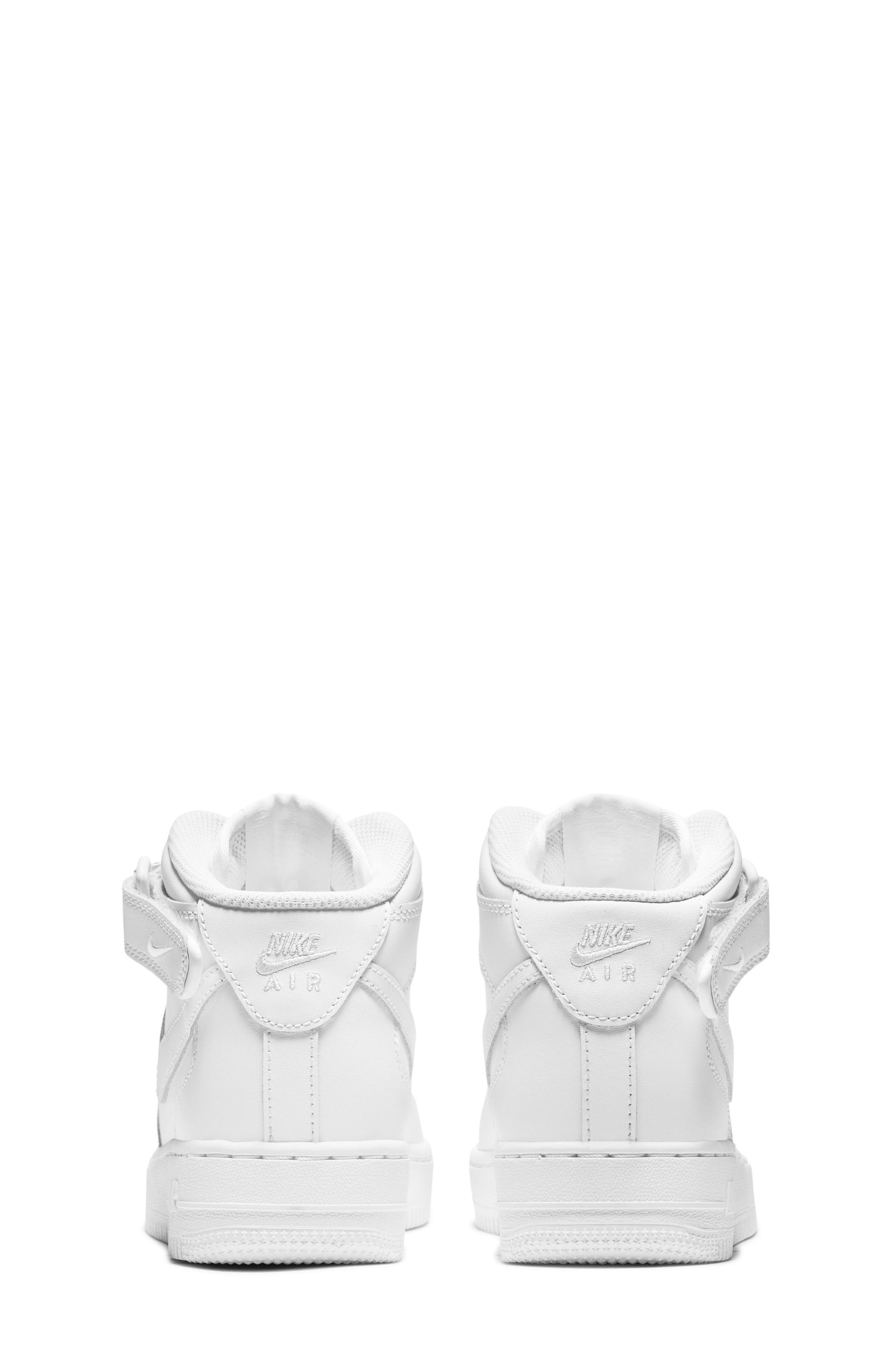 Nike Kids' Air Force 1 Mid Sneaker, Alternate, color, White/ White