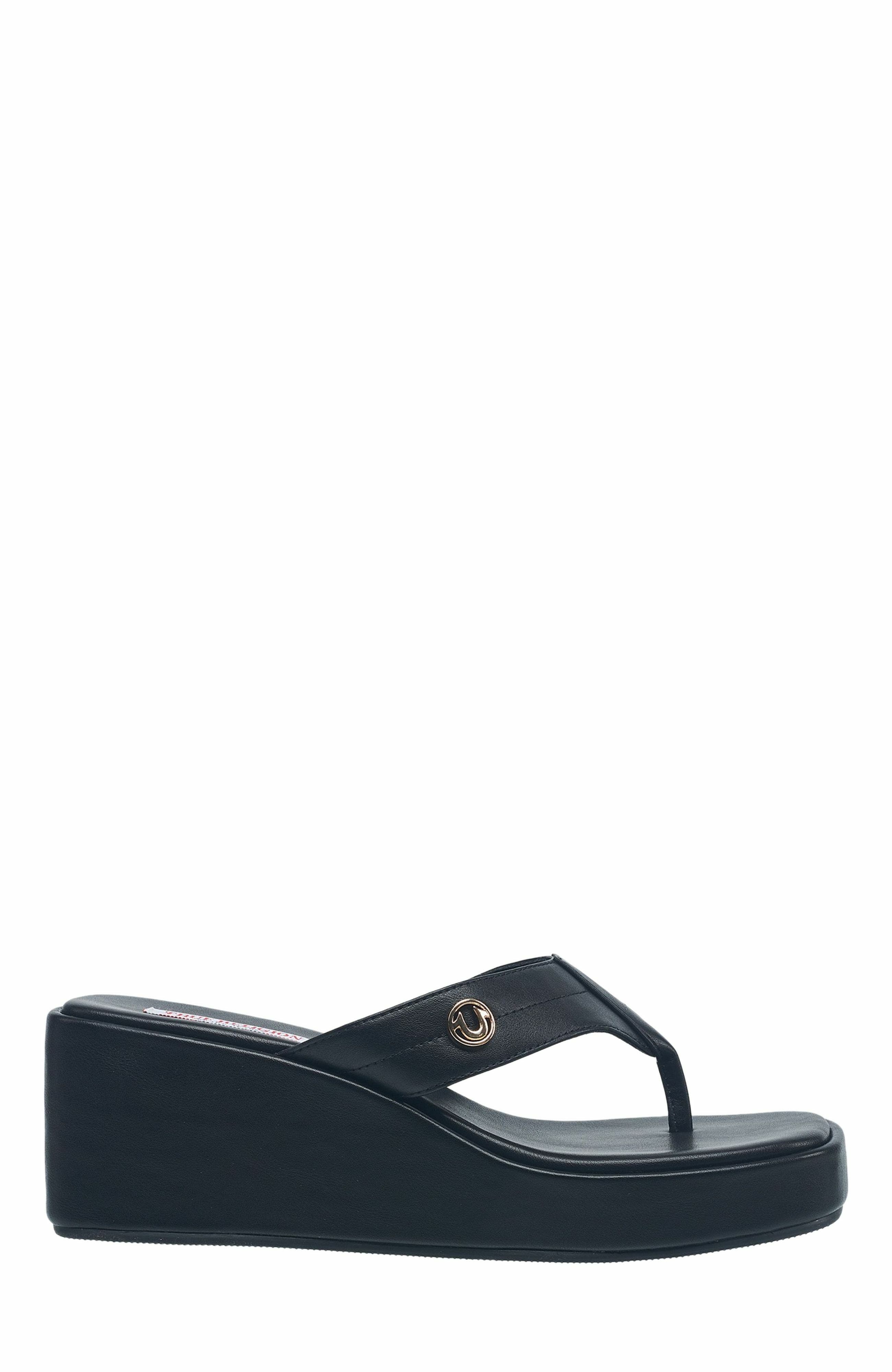 True Religion Latto Slip on Wedge Sandal, Alternate, color, 