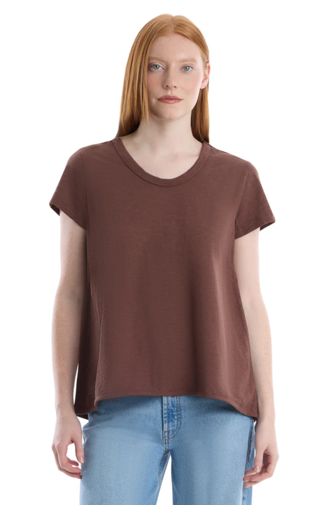 Crew Neck Short Sleeve Shrunken Boyfriend Tee