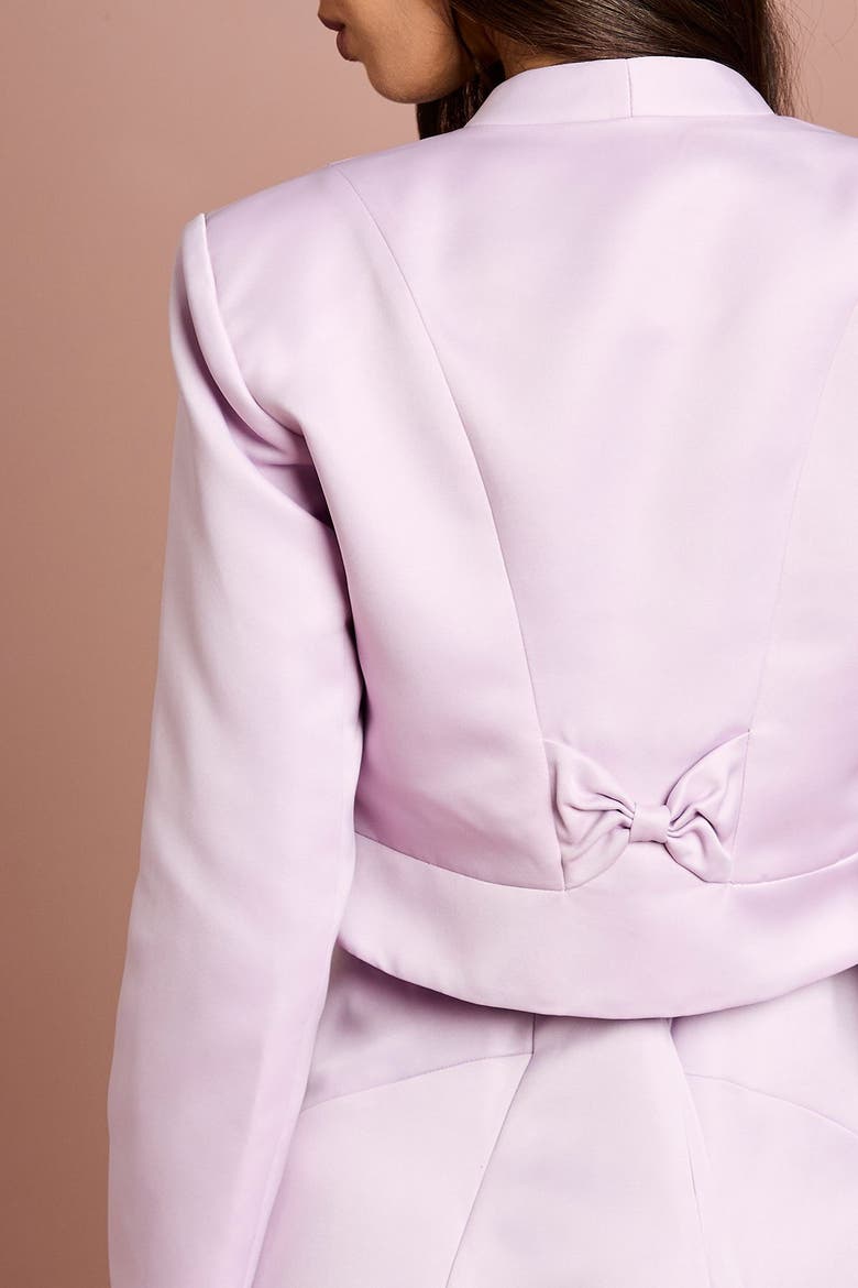 Satin Crop Jacket, Alternate, color, Lilac