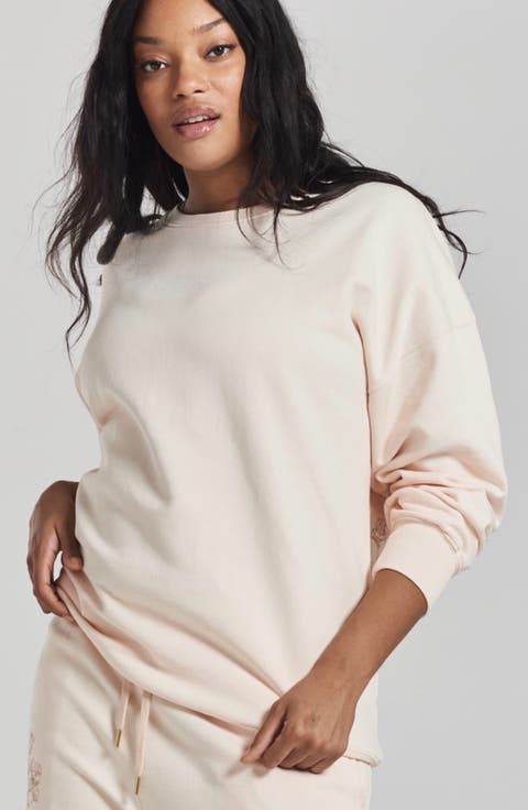 Salix Blossom-Embroidered Ethical-Cotton Sweatshirt