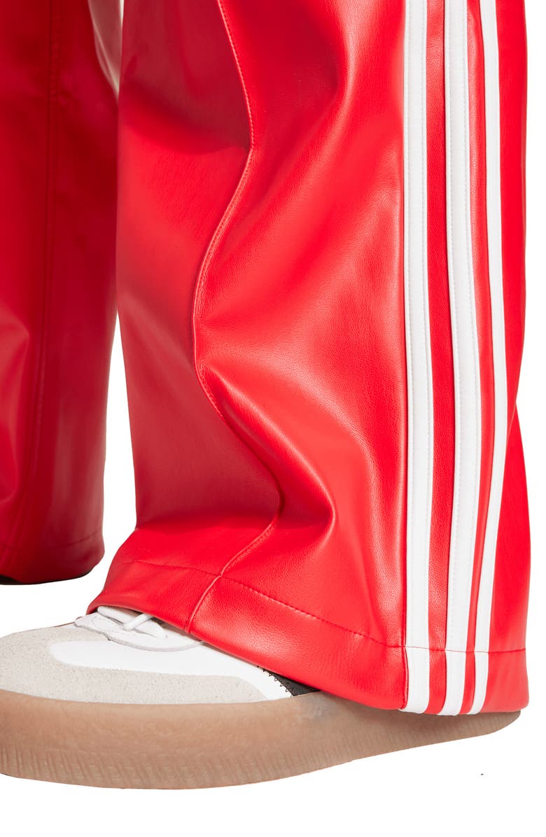 adidas Firebird Faux Leather Track Pants, Alternate, color,