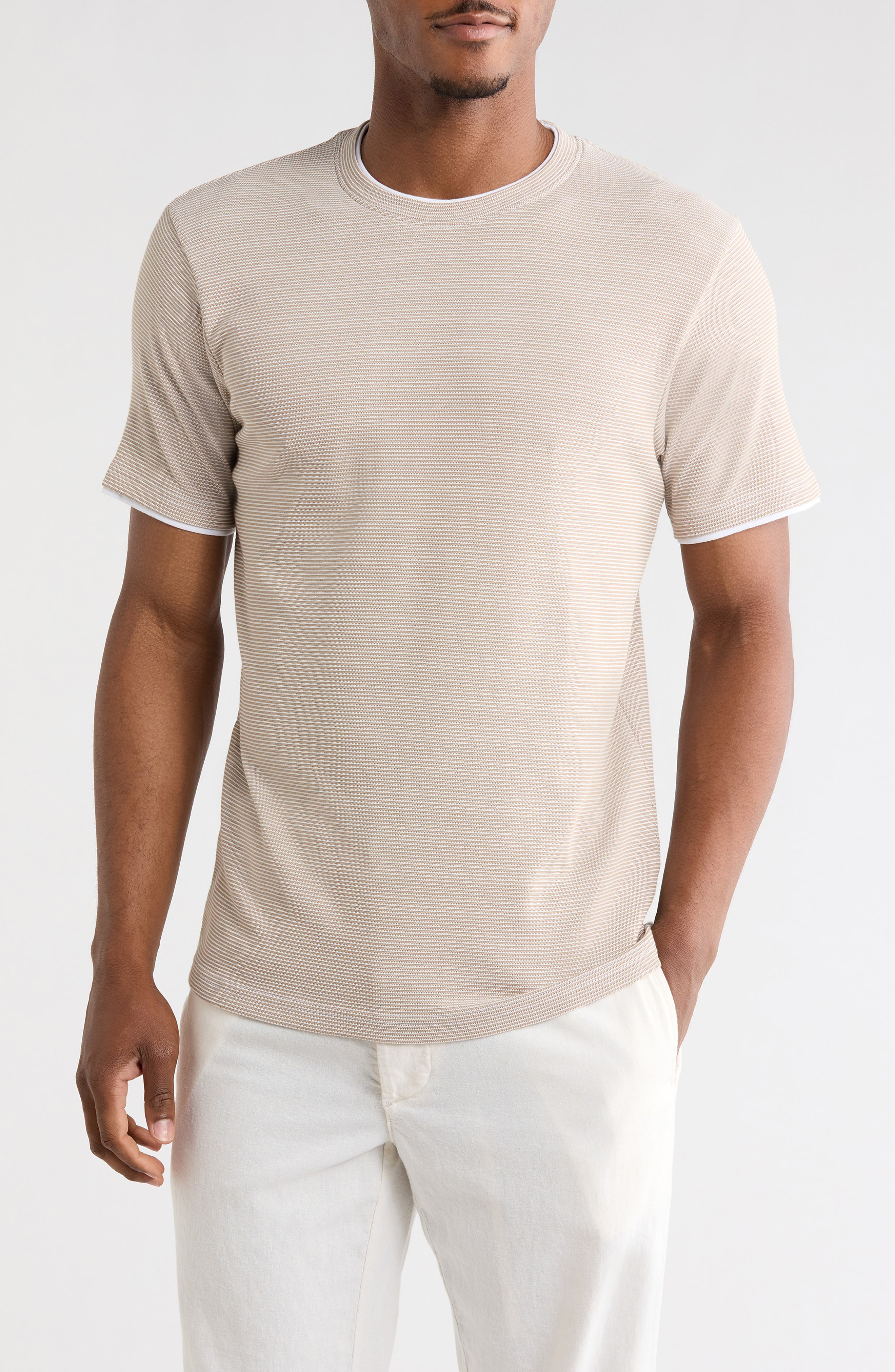 DENIM AND FLOWER Textured Horizontal Stripe T-Shirt