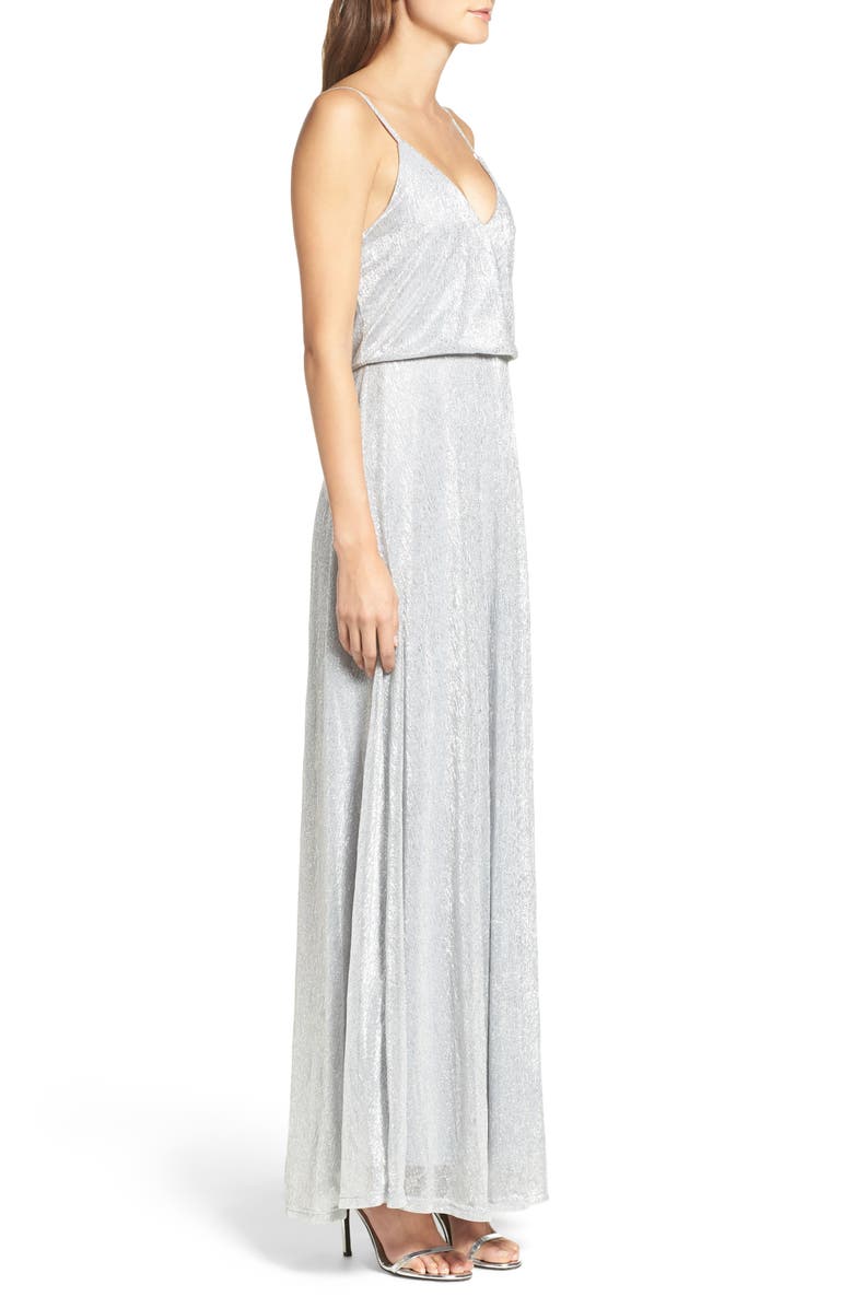 Lulus Blouson Shimmer Gown, Alternate, color,