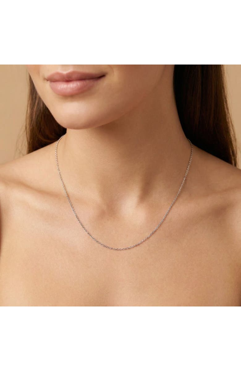 Bliss Diamond 14k Gold 0.7-mm Round Cable Chain, Alternate, color, 14K White Gold