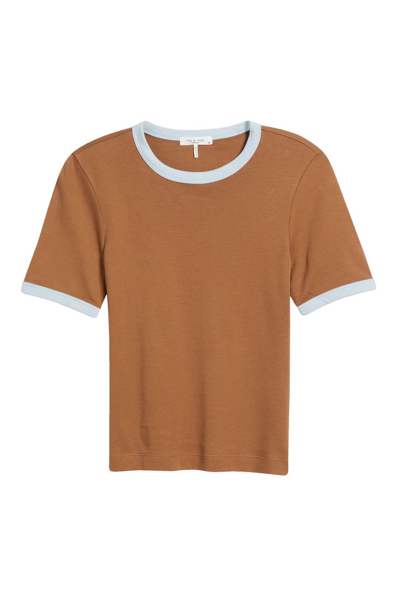 Mia Cotton Ringer T-Shirt, Alternate, color, BROWN MULTI