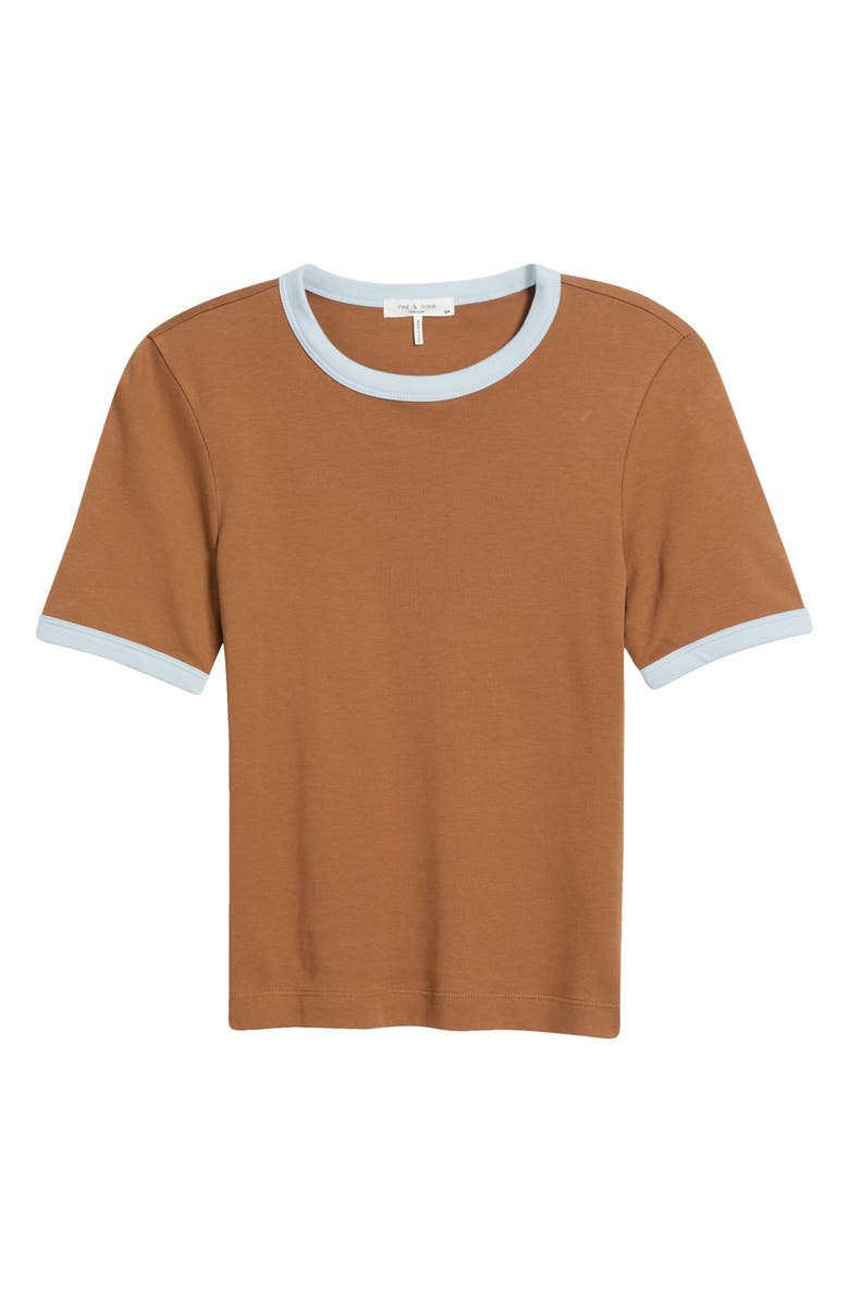 rag & bone Mia Cotton Ringer T-Shirt, Alternate, color, Brown Multi
