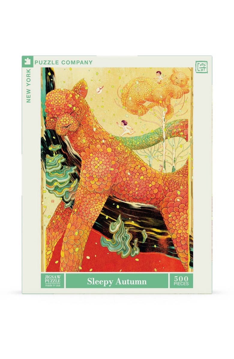 NEW YORK PUZZLE COMPANY Sleepy Autumn 500 Piece Puzzle, Main, color, NO COLOR