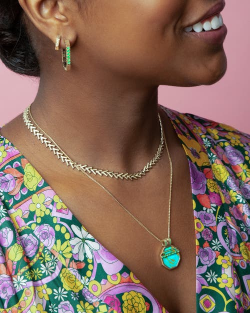 Campbell + Charlotte Spark Octagon Hoop Earring In Gold