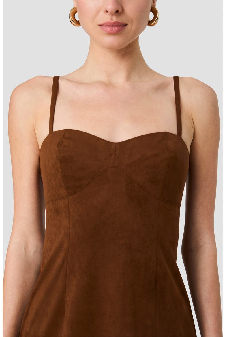 Sonja Sleeveless Faux Suede Midi Dress, Alternate, color, CHESTNUT BROWN