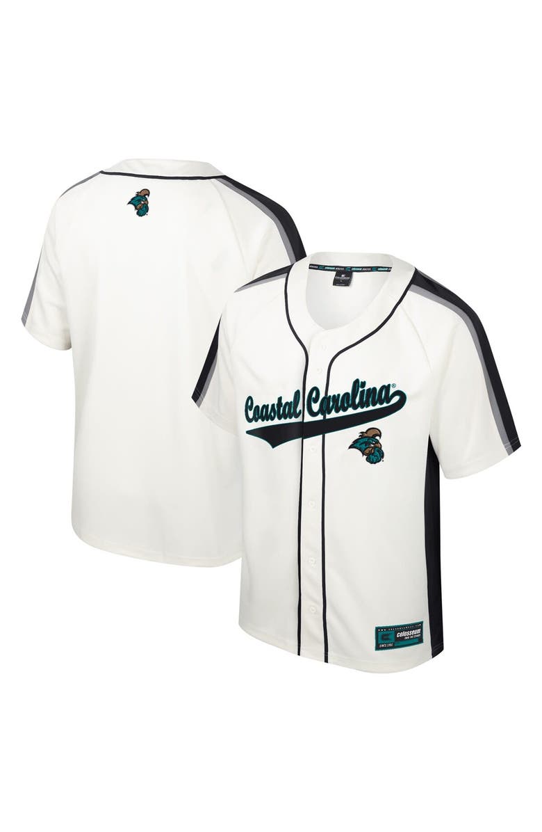 COLOSSEUM Men's Colosseum Cream Coastal Carolina Chanticleers Ruth Button-Up Baseball Jersey, Alternate, color,