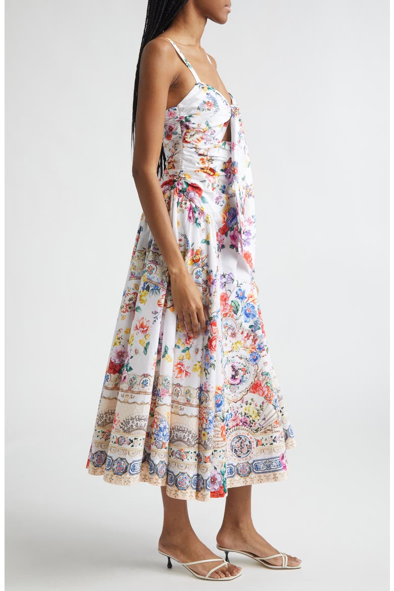 I Left My Heart in Granada Print Stretch Cotton Poplin Midi Dress, Alternate, color, I LEFT MY HEART IN GRANADA